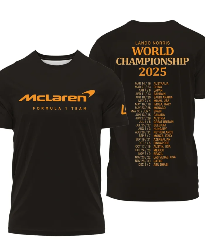 World Championship 2025 Lando Norris McLaren F1 Team T-Shirt BLNRWDCA7TS
