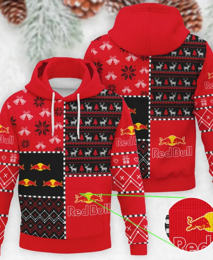 X-Mas Pattern Red Bull Racing Formula 1 - Knitted Hoodie BLVAF12209250A2RBR