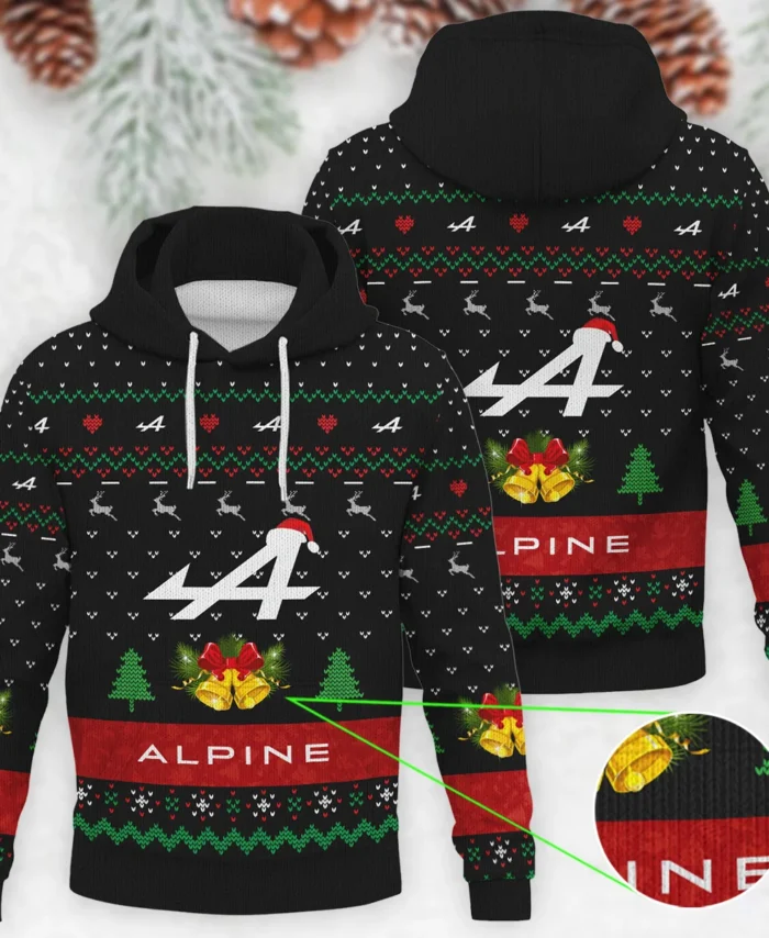 Xmas Pattern Alpine Formula 1 - Knitted Hoodie BLVAF12209250A29ALP