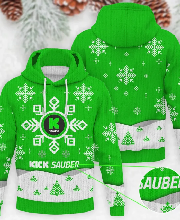 Xmas Pattern Kick Sauber Formula 1 - Knitted Hoodie BLVAF12209250A26KS