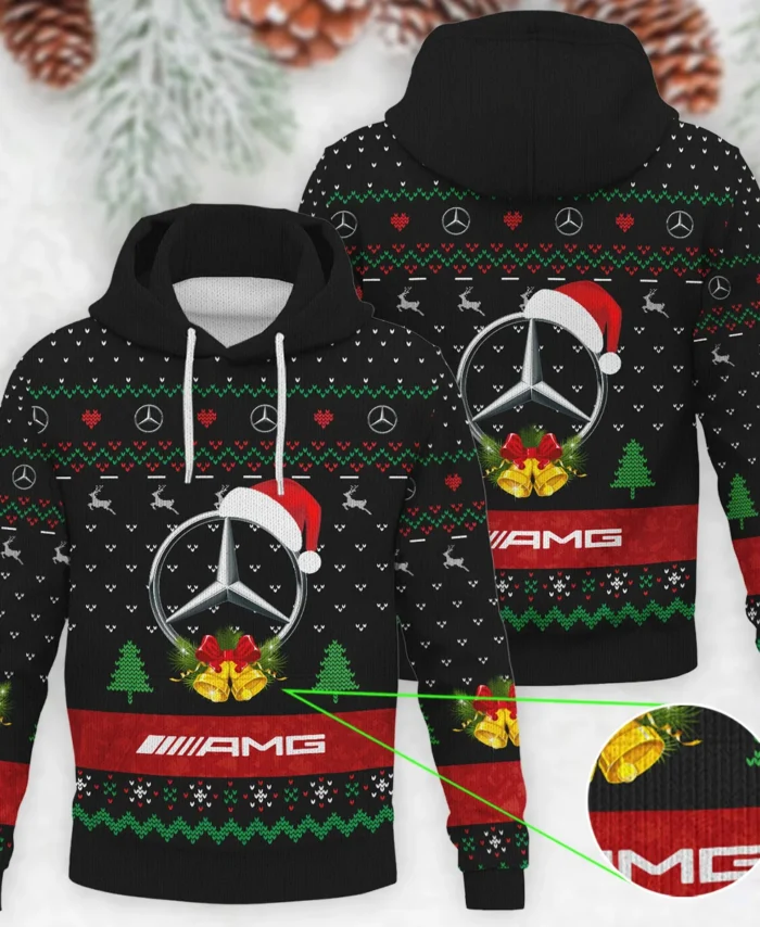 Xmas Pattern Mercedes Formula 1 - Knitted Hoodie BLVAF12209250A29MER