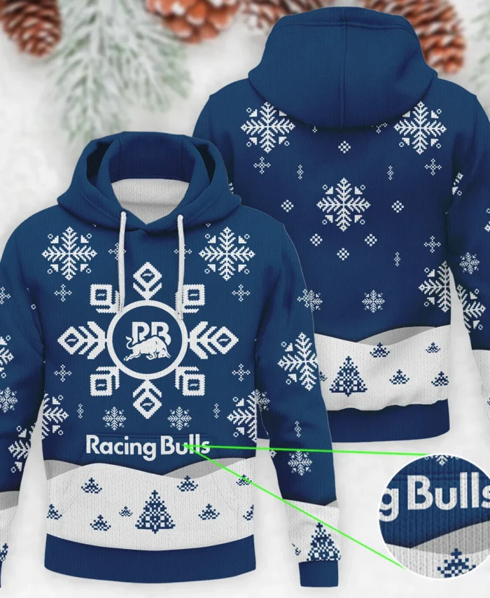 Xmas Pattern Racing Bulls Formula 1 - Knitted Hoodie BLVAF12209250A26RAC